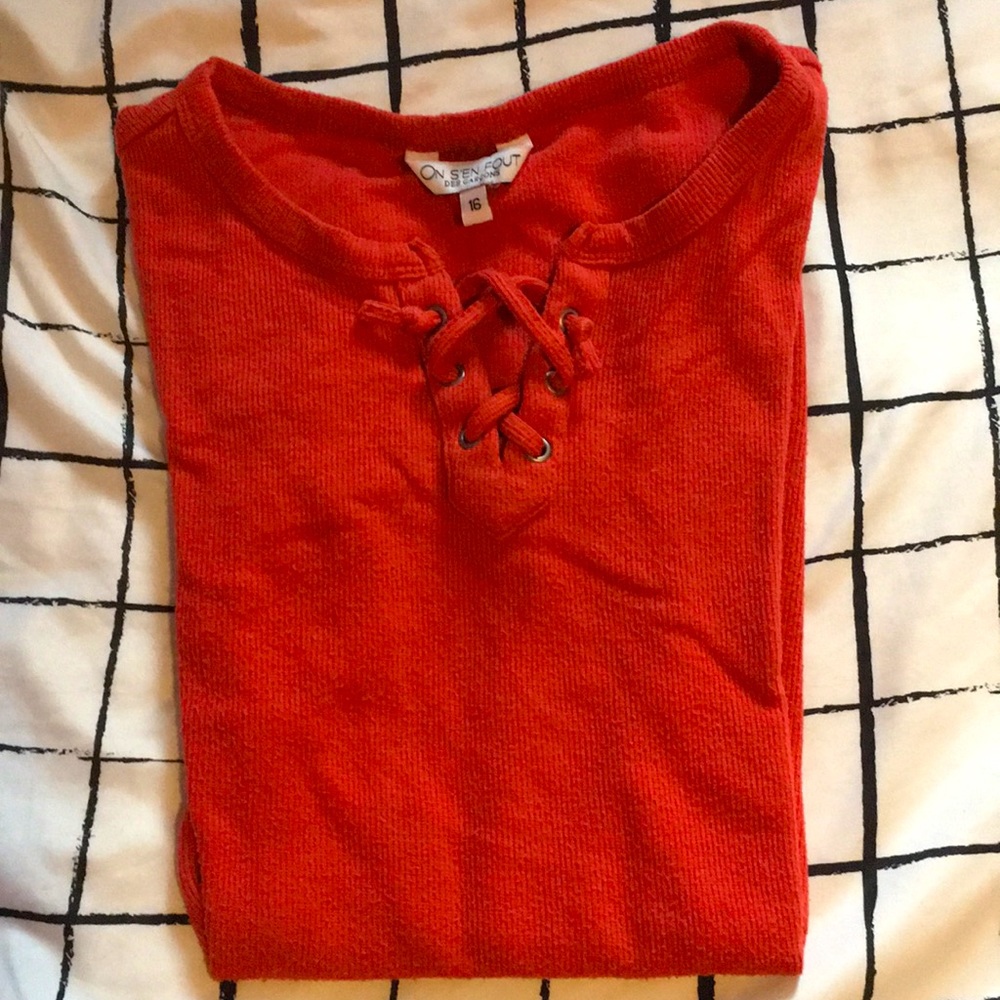 Red laced top